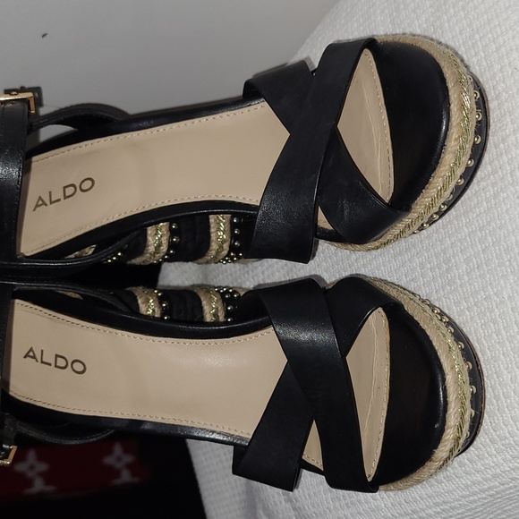 ALDO size 7.5 Black Women's Strappy Heels - Picture 13 of 13